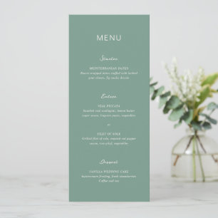 Simple Muted Green Elegant Wedding Menu