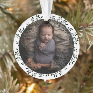 Simple My First Christmas Personalised Baby Photo Ornament
