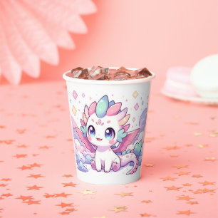 Simple Mythical Dragon Baby Shower Paper Cups