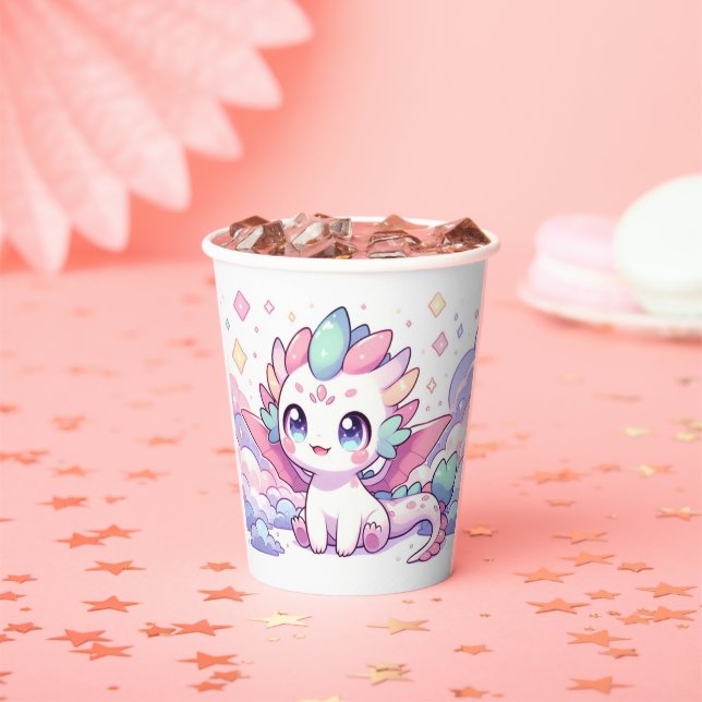 Simple Mythical Dragon Baby Shower Paper Cups (Insitu)