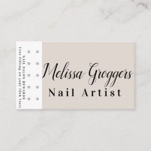 Simple Nail Artist Reward Loyalty Business Card