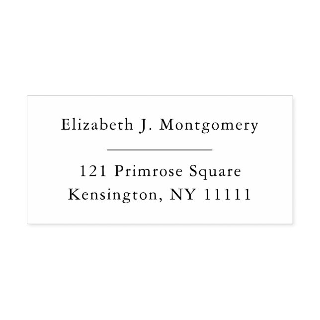 Simple Name Address Rubber Stamp (Imprint)