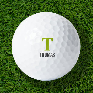 Simple Name and Monogram Initial Personalised Golf Balls
