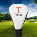 Simple Name and Monogram Initial Personalised Golf Head Cover<br><div class="desc">Create a special gift for dad or grandpa personalised with a classic minimalist monogram initial and name in any fonts or colours you like. Use the design tools to edit the text or upload your own photos to design a completely one of a kind present for your favourite golfer. Monogrammed...</div>
