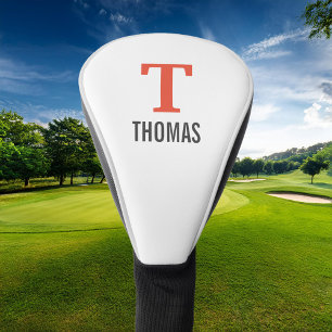 Simple Name and Monogram Initial Personalised Golf Head Cover