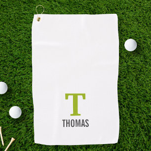 Simple Name and Monogram Initial Personalised Golf Towel