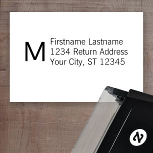 Simple Name and Return Address with Monogram Self-inking Stamp