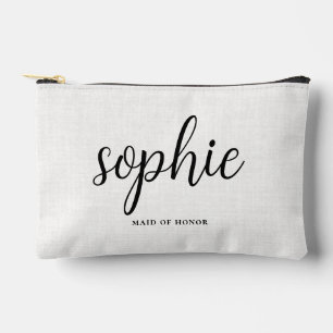 Simple Name Crew Wedding Party Bridesmaid Gift Accessory Pouch