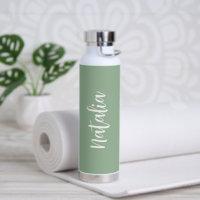 Simple Name Elegant Script Sage Green Modern