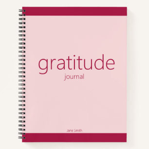 Simple Name on Pink Gratitude Journal