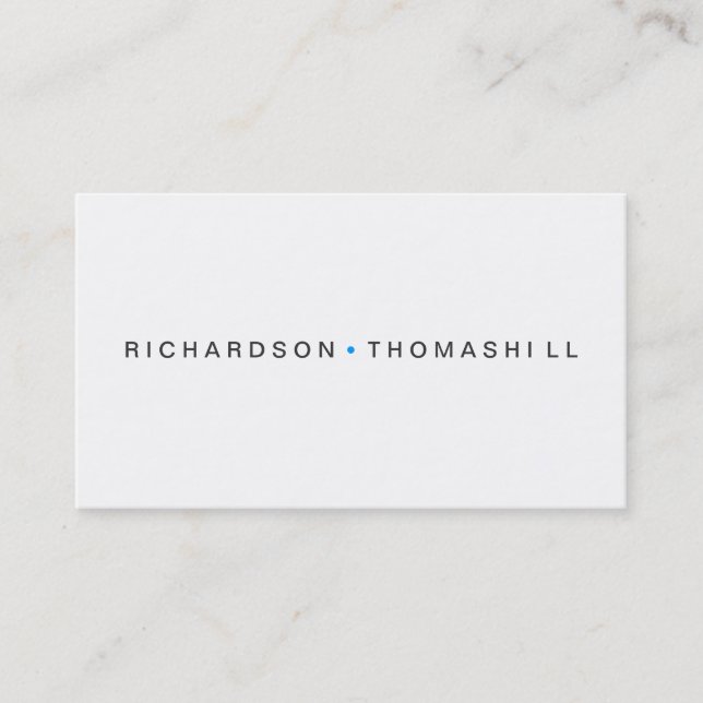 SIMPLE NAME with BLUE DOT Business Card (Front)