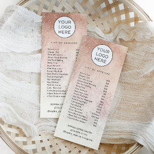 Simple Natural Auburn Earth Tones Salon Price List Rack Card