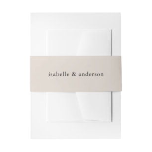 Simple Natural Brown Wedding Invitation Belly Band