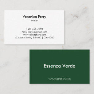 Simple Natural Professional Botanical Deep Green Business Card