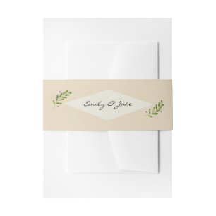 Simple Natural Wedding Packet Mailing Portrait Invitation Belly Band