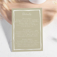 Simple Nature Green Hand Drawn Wedding Details