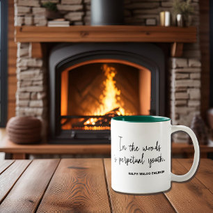 Simple Nature Quote Typography Minimalist Two-Tone Coffee Mug