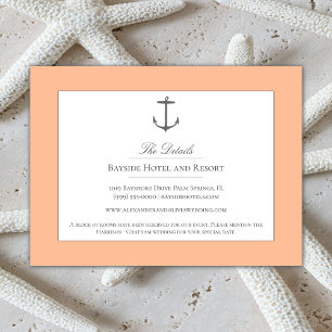 Simple Nautical Anchor Wedding   Peach Fuzz Enclosure Card