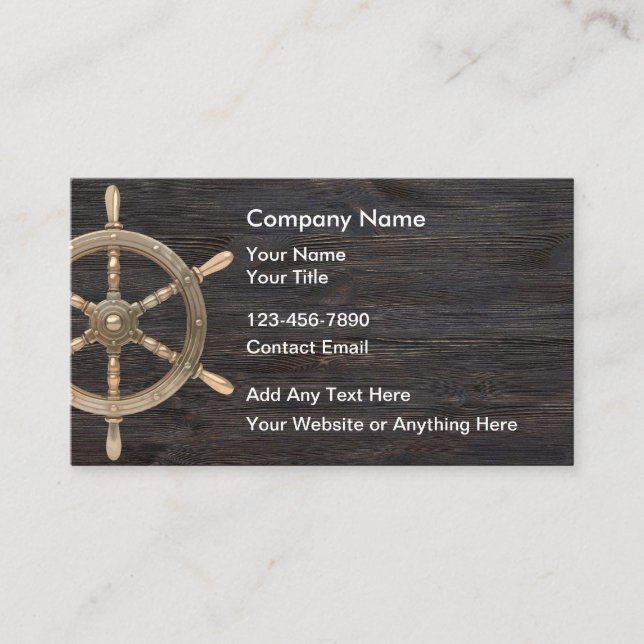 Simple Nautical Business Cards Design (Front)