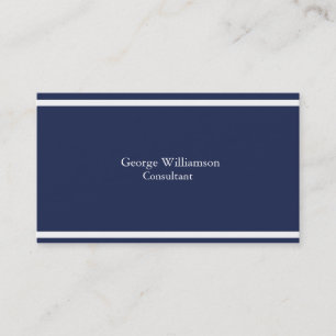 Simple Nautical Navy Blue and White Business Card