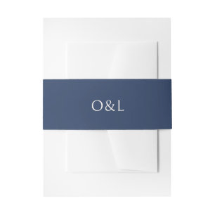 Simple Navy and Cream Modern Wedding Invitation Belly Band