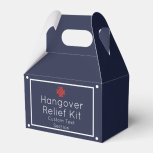 Simple Navy and White Hangover Relief Kit Favour Box