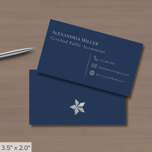 Simple Navy Blue and Gray Business Card