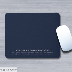 Simple Navy Blue and Grey Typographic Mousepad