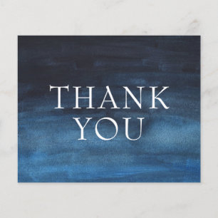 Simple Navy Blue Budget Business Thank You Card