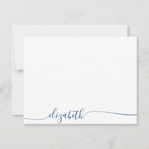 Simple Navy Blue Cursive Script Personalised Name Card