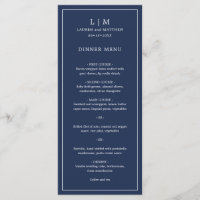 Simple Navy Blue Monogram Elegant Wedding