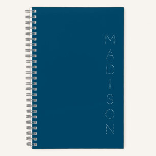 Simple Navy Blue Personalised Name Notebook