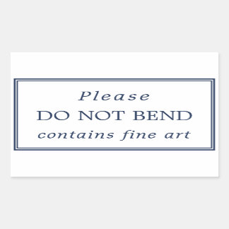 Simple Navy Blue White Do Not Bend Rectangular Sticker