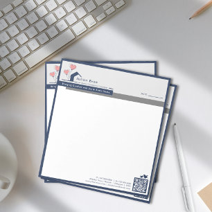 Simple Navy blue White House Logo Message  Notepad