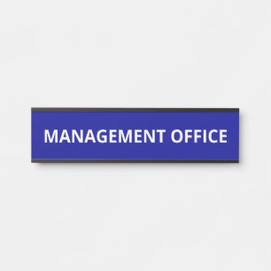 Simple Navy Management Office Door Sign