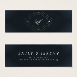 Simple Navy Modern Geometric Gold Gift Registry