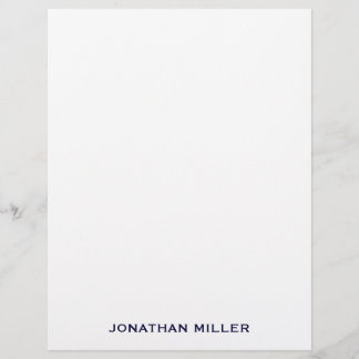 Simple Navy Typographic Name Custom Letterhead