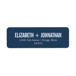 Simple Navy Typography Wedding Address