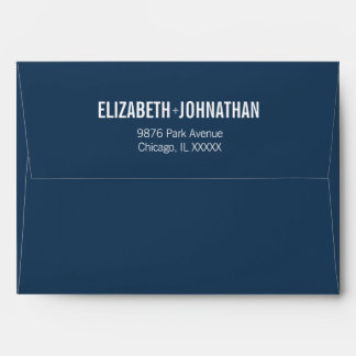 Simple Navy Typography Wedding Invitation Envelope