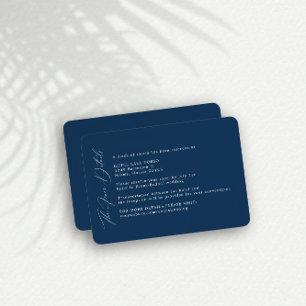Simple Navy Wedding Finer Details Enclosure Card