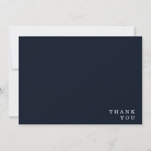 Simple Navy & White Wedding Thank You Card