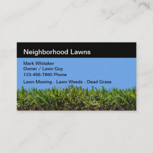 Simple Neighborhood Lawn Service Business Cards