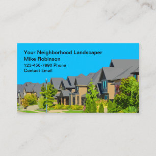 Simple Neighbourhood Lawn Landscaping Business Card