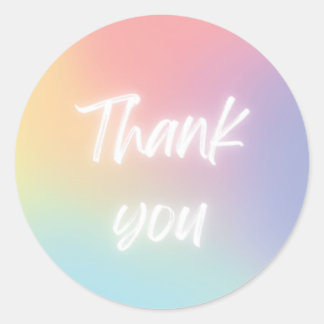 Simple Neon 'Thank you' Sticker