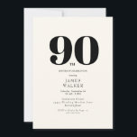 Simple Neutral  90th Birthday Celebration Invitation<br><div class="desc">90th Birthday Party Invitation.  Simple. Neutral.</div>