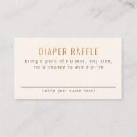 Simple Neutral Baby Shower Diaper Raffle