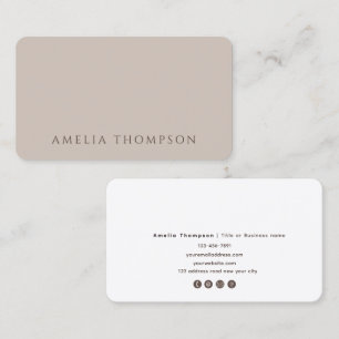 Simple Neutral Beige Professional Business Card