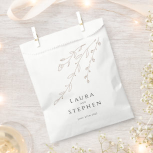 Simple Neutral Botanical Wedding Favour Bags