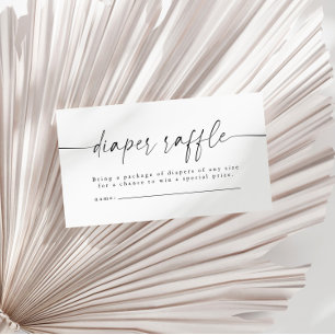 Simple Neutral Diaper Raffle Baby Shower Game Enclosure Card