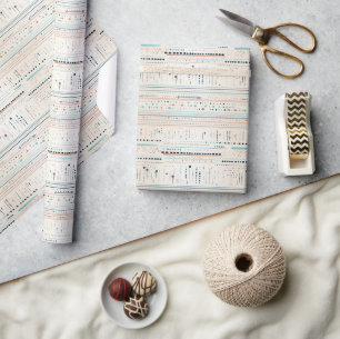 Simple neutral earthy colours dots and stripes wrapping paper